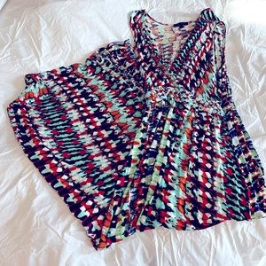 Multi colored long summer dress, size Medium
